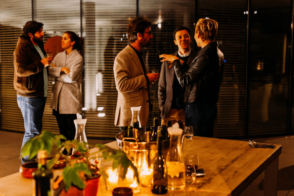 Group of people at a customer appreciation event.